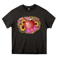 Asphalt apple sunflower back to school background Heavy Core Tee - AdoDesignShop