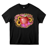 Black apple sunflower back to school background Heavy Core Tee - AdoDesignShop
