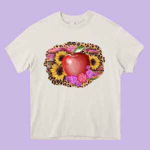 Apple Sunflower Back To School Background Heavy Core Tee Designed By Adodesignshop