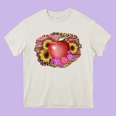 Apple Sunflower Back To School Background Heavy Core Tee Designed By Adodesignshop