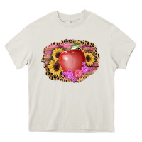 Cream apple sunflower back to school background Heavy Core Tee - AdoDesignShop