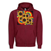 Burgundy Pride sunflower tumbler Zipper Hoodie - FaDigitalArtStudio
