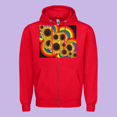 Pride Sunflower Tumbler Zipper Hoodie Designed By Fadigitalartstudio