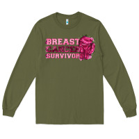 Army Green Breast Cancer Survivor Long Sleeve Tee - texasbilliewilder
