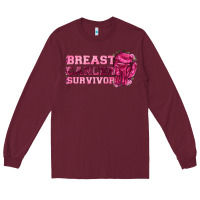 Burgundy Breast Cancer Survivor Long Sleeve Tee - texasbilliewilder