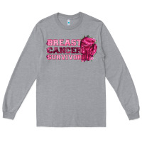 Heather Grey Breast Cancer Survivor Long Sleeve Tee - texasbilliewilder