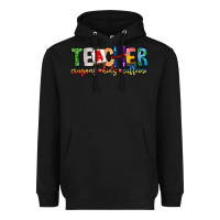 Black Teacher Cryons Kids Caffeine Heavyweight Hoodie - CowhideDigitalArt