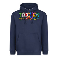 Navy Teacher Cryons Kids Caffeine Heavyweight Hoodie - CowhideDigitalArt