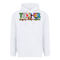 White Teacher Cryons Kids Caffeine Heavyweight Hoodie - CowhideDigitalArt