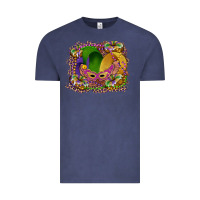 Vintage Denim mardi gras mask king cake Vintage Tee - RanaPortraitStore