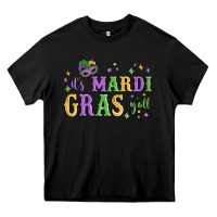 Black it's mardi gras y'all Heavy Core Tee - MaliasSmallBusiness