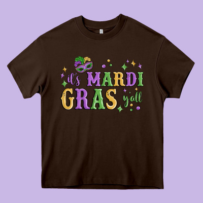 It's Mardi Gras Y'all Heavy Core Tee Designed By Maliassmallbusiness