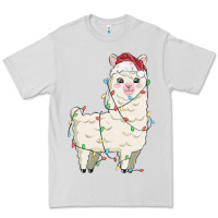 Dove Grey christmas llama Premium Tee - MaliasSmallBusiness