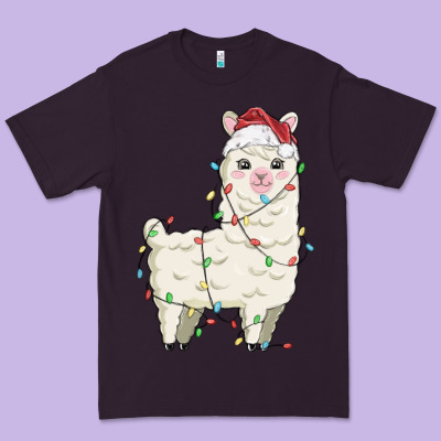 Christmas Llama Premium Tee Designed By Maliassmallbusiness