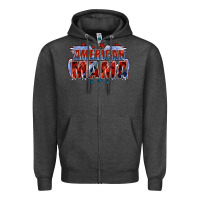 Charcoal Heather American Mama Mother's Day Zipper Hoodie - FaDigitalArtStudio