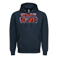 Navy American Mama Mother's Day Zipper Hoodie - FaDigitalArtStudio
