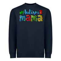 Navy autism mama Heavyweight Sweatshirt - CowGirlArtShop