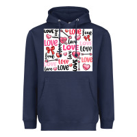 Navy love Heavyweight Hoodie - LillyAllenDesigns