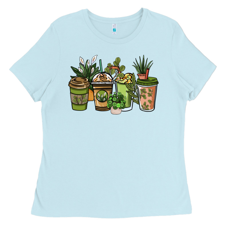 Plant Lover Coffee Cups Ladies Tee by NancyCooperArtShop | Teevron