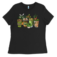 Black plant lover coffee cups Ladies Tee - NancyCooperArtShop