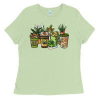 Matcha plant lover coffee cups Ladies Tee - NancyCooperArtShop