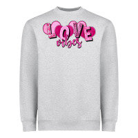 Heather Grey Love vibes Valentine's Day Heavyweight Sweatshirt - HowdyJamesFarm