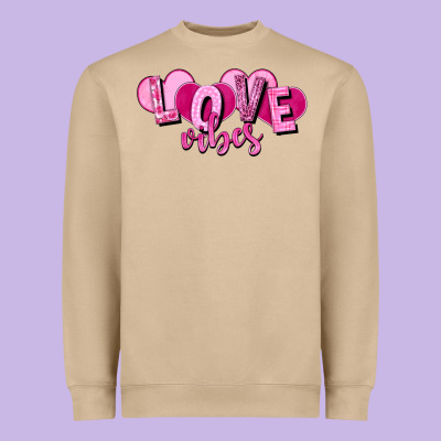 Love Vibes Valentine's Day Heavyweight Sweatshirt Designed By Howdyjamesfarm