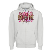 Dove Grey Tired mom life Zipper Hoodie - FaDigitalArtStudio