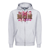 Heather Grey Tired mom life Zipper Hoodie - FaDigitalArtStudio