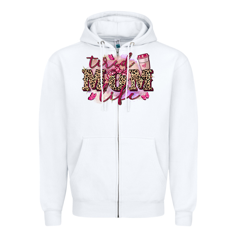 Tired Mom Life Zipper Hoodie by FaDigitalArtStudio | Teevron