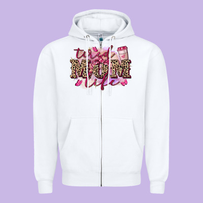 Tired Mom Life Zipper Hoodie Designed By Fadigitalartstudio