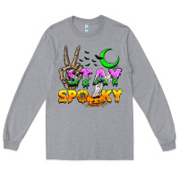 Heather Grey Stay spooky Long Sleeve Tee - NancyCooperArtShop