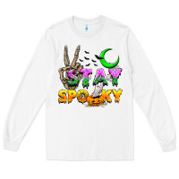 White Stay spooky Long Sleeve Tee - NancyCooperArtShop
