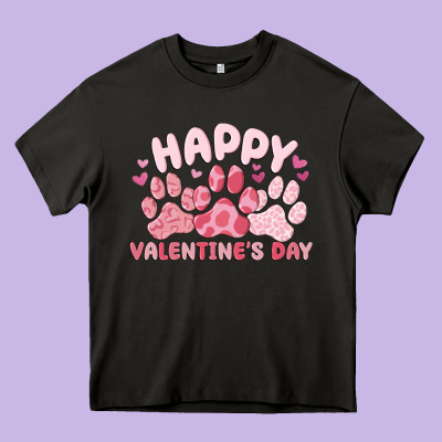 Happy Valentine's Day Heavy Core Tee Designed By Maliassmallbusiness