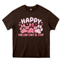 Chocolate Brown happy valentine's day Heavy Core Tee - MaliasSmallBusiness