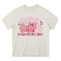 Cream happy valentine's day Heavy Core Tee - MaliasSmallBusiness