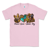 Bubblegum Pink peace love duroc pig Classic Tee - LillyAllenDesigns