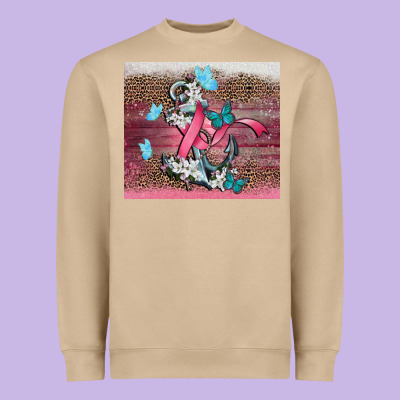 Cancer Awareness Anchor Heavyweight Sweatshirt Designed By Cowgirlartshop