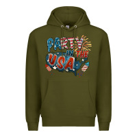 Army Green Party in the USA Premium Hoodie - FaDigitalArtStudio