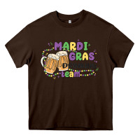 Chocolate Brown mardi gras drinking team Heavy Core Tee - MaliasSmallBusiness