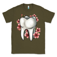 Army Green floral tooth Classic Tee - Jasminsmagicworld