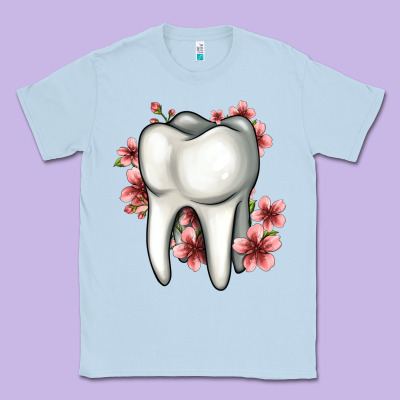Floral Tooth Classic Tee Designed By Jasminsmagicworld