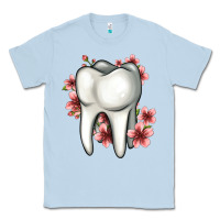 Dusty Blue floral tooth Classic Tee - Jasminsmagicworld