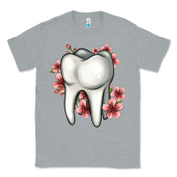 Heather Grey floral tooth Classic Tee - Jasminsmagicworld