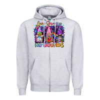 Heather Grey love gnomies no brounds pride Zipper Hoodie - FaDigitalArtStudio