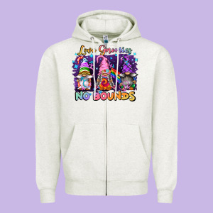 Love Gnomies No Brounds Pride Zipper Hoodie Designed By Fadigitalartstudio