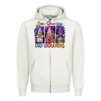 Oatmeal Heather love gnomies no brounds pride Zipper Hoodie - FaDigitalArtStudio