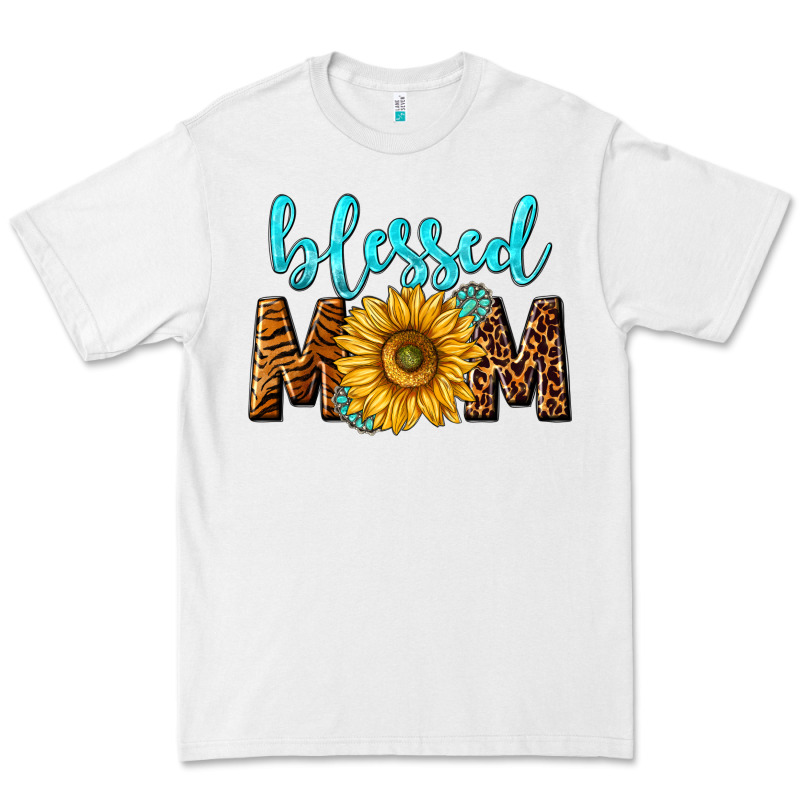Blessed Mom With Sunflower Premium Tee by NancyCooperArtShop | Teevron