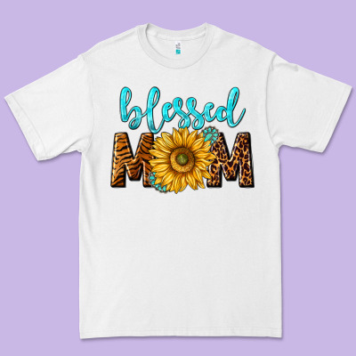 Blessed Mom With Sunflower Premium Tee Designed By Nancycooperartshop
