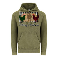 Vintage Olive Merry Christmas Chickens Vintage Hoodie - Bettercallsaul